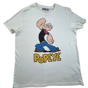 Popeye the Sailor Man Graphic T-Shirt Sea Salt Ivory Adult Large Iconic